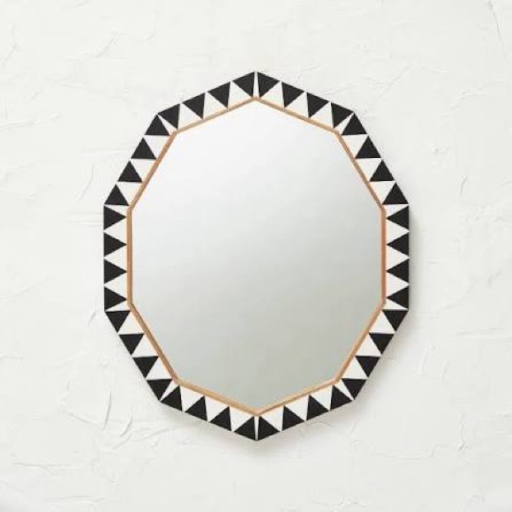 Opalhouse Geometric Black and White Wall Mirror - Picture 2 of 3